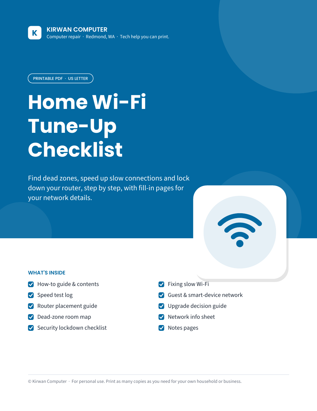 Home Wi-Fi Tune-Up Checklist cover