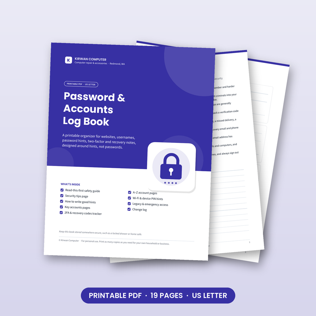 Password & Accounts Log Book