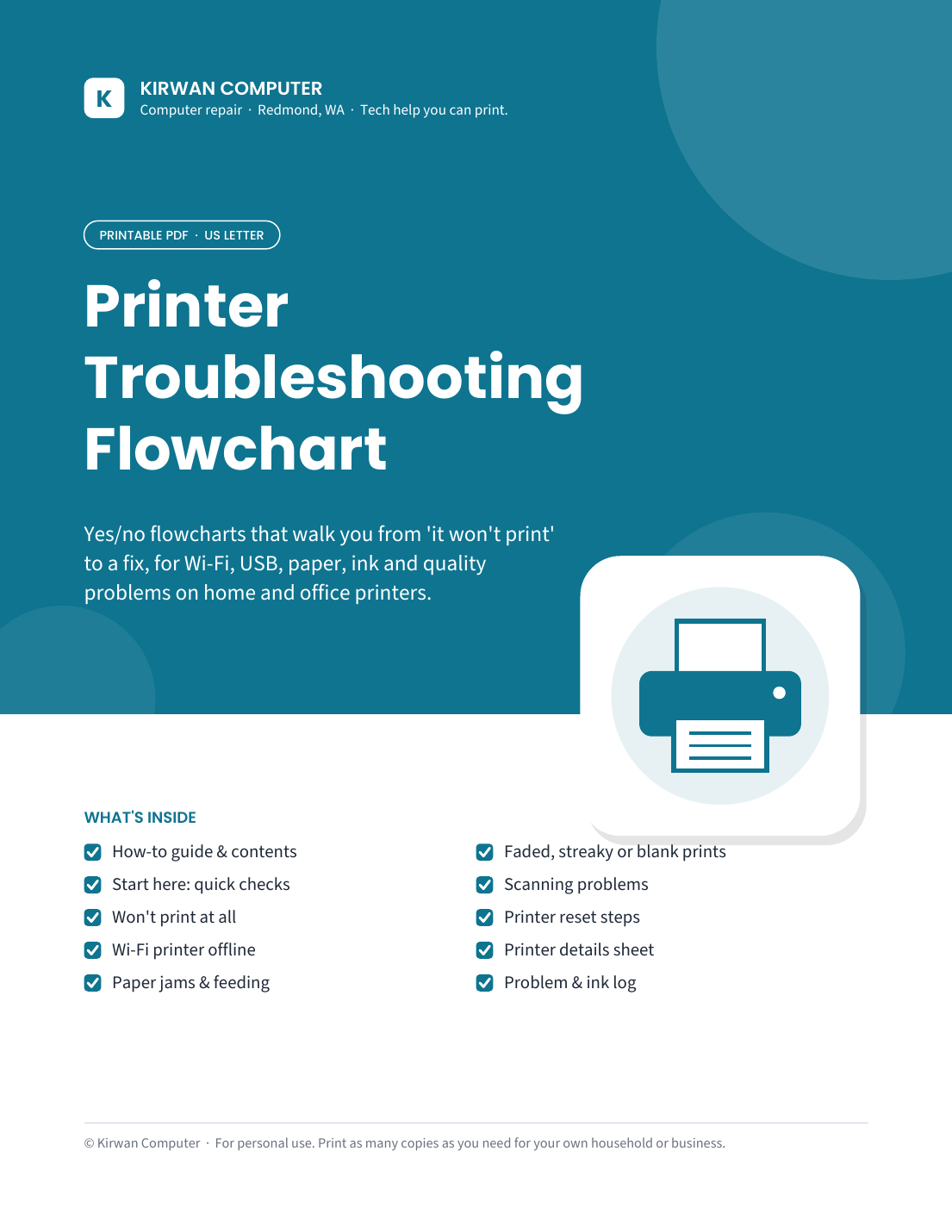 Printer Troubleshooting Flowchart cover