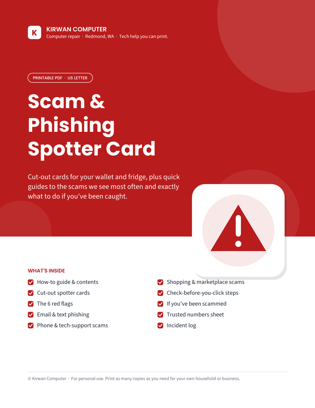 Scam & Phishing Spotter Card cover